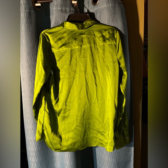 A New Day Bright Green Long Sleeve Button Down Shirt - Picture 6 of 9